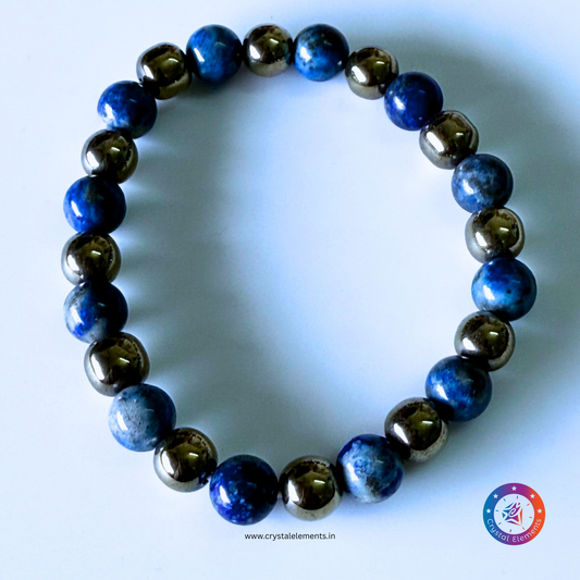 Wisdom & Abundance Lapis Lazuli and Pyrite Bracelet