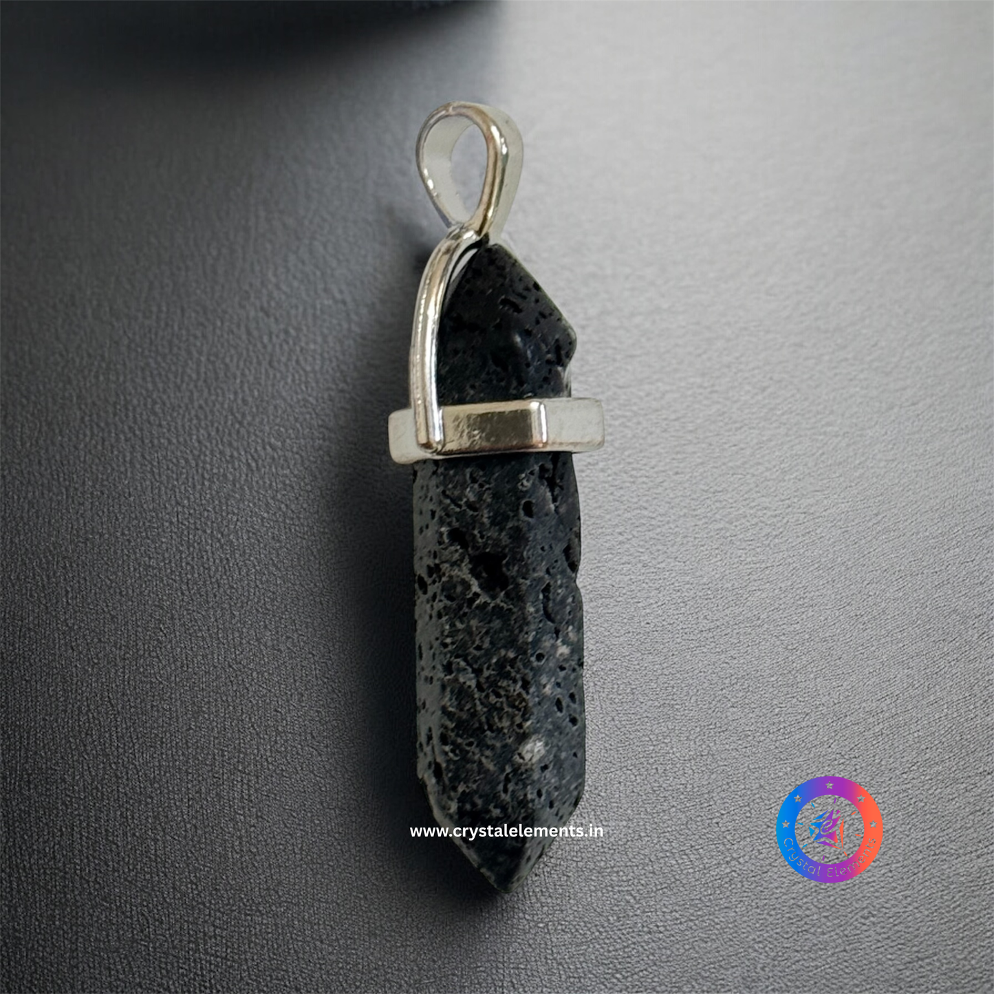 Earth Flame Lava Stone Double-Terminated Pendant