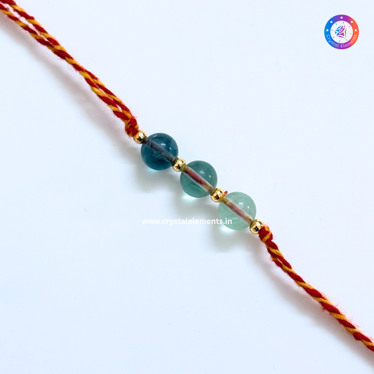 Multi Fluorite Rakhi - Focus & Clarity Crystal Rakhi