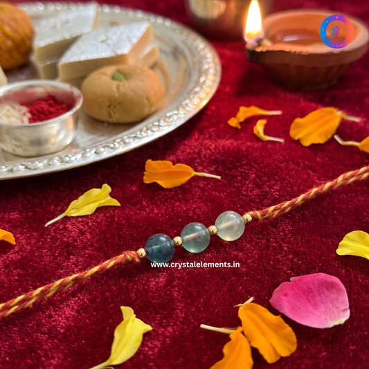 Multi Fluorite Rakhi - Focus & Clarity Crystal Rakhi