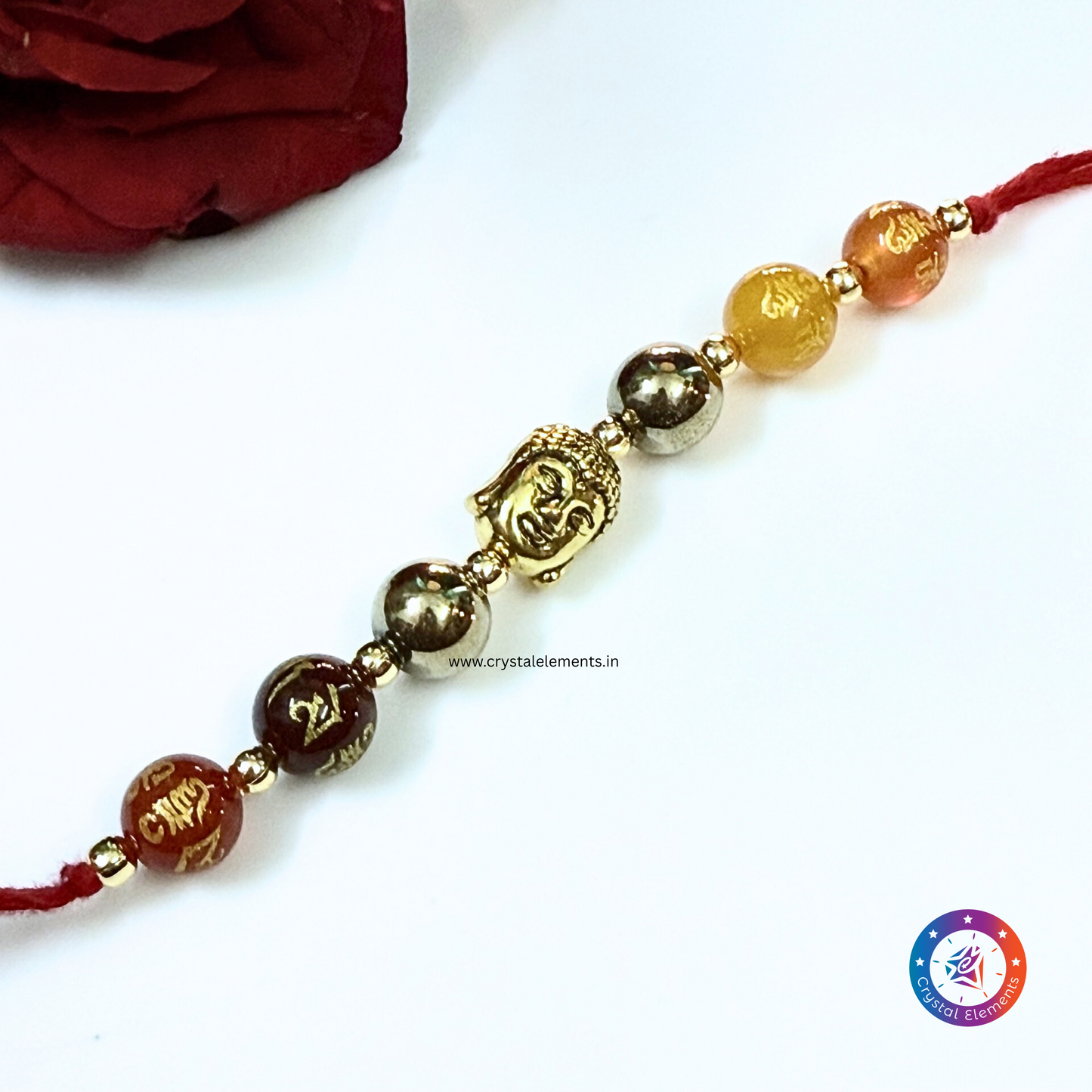 Mantra Protection & Inner Power Onyx + Pyrite Buddha Rakhi