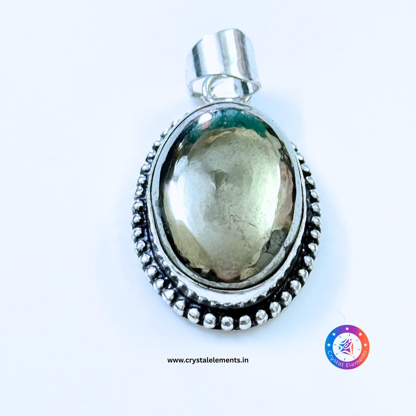 Prosperity & Protection Pyrite Pendant - Polished Pendant - Oval shape