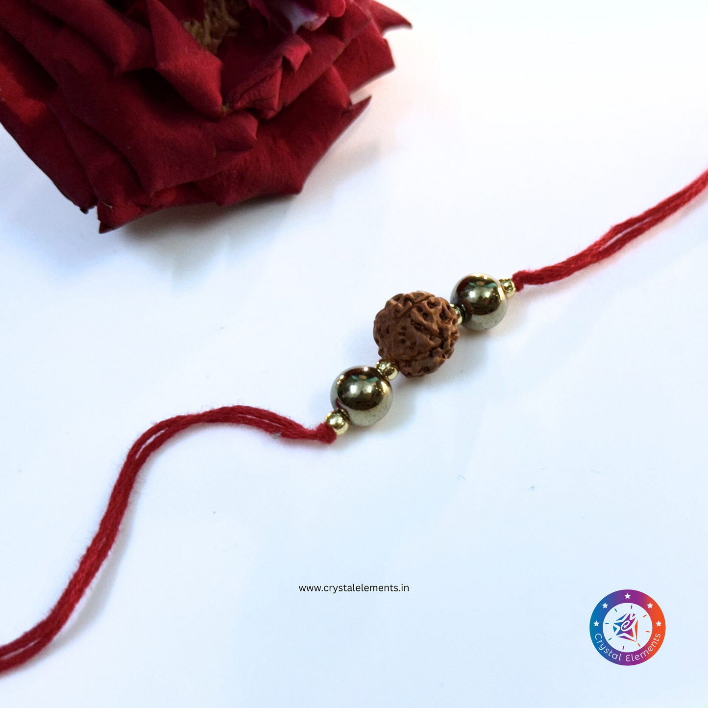Strength & Sacred Abundance Pyrite & Rudraksha Rakhi