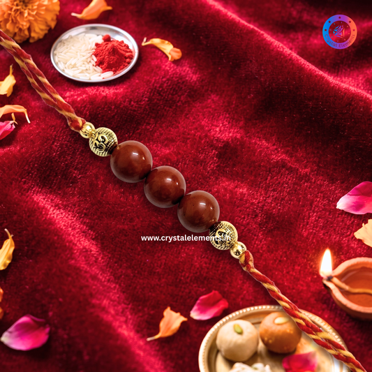 Red Jasper Om Rakhi - Strength & Stability Crystal Rakhi