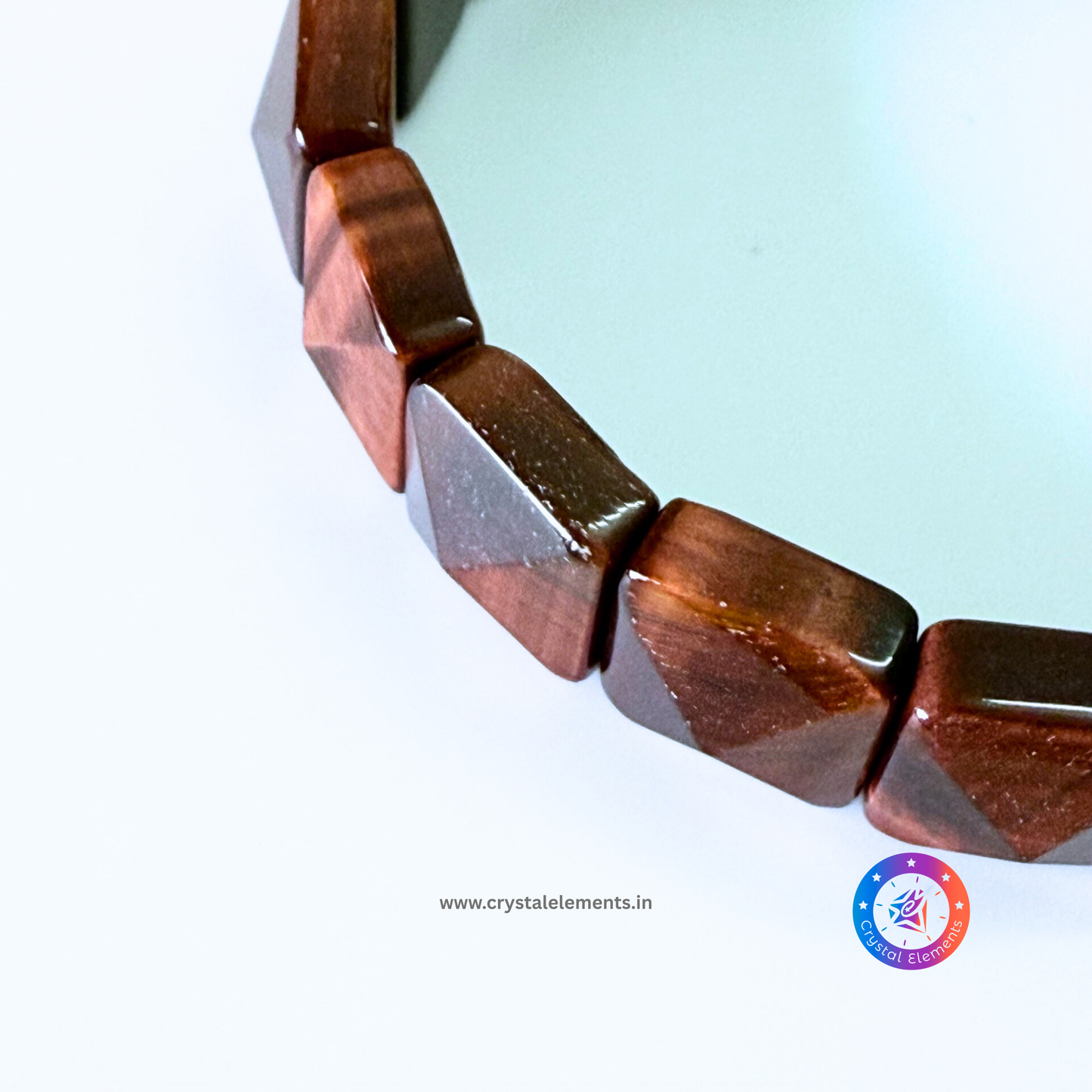 Red Tiger Eye Pyramid Bracelet - Vitality & Focus