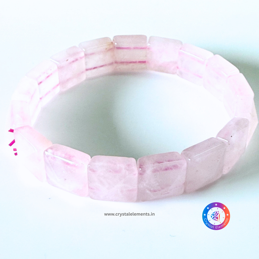 Rose Quartz Pyramid Bracelet - Heart Healing & Self-Love