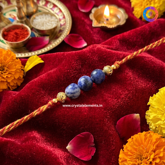 Sodalite Om Rakhi - Wisdom & Harmony Crystal Rakhi
