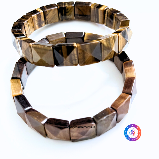 Tiger Eye Pyramid Beads Bracelet - Focused Power