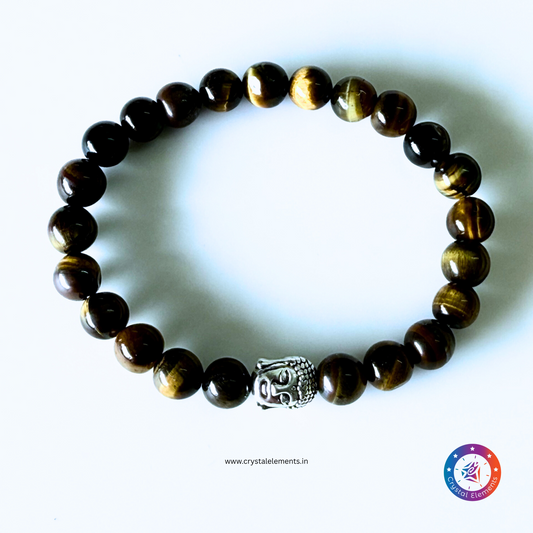 Courage & Grounded Mindfulness Tiger Eye & Buddha Bracelet