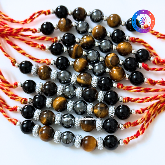 Triple Protection Rakhi - Protection & Strength Crystal Rakhi